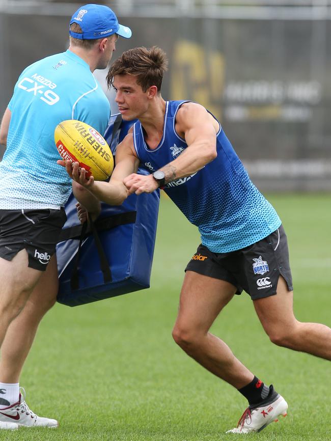 Jy Simpkin has made a seamless move into North Melbourne’s midfield.