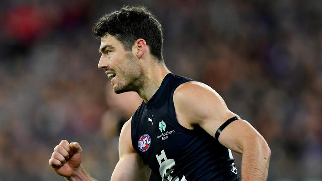 George Hewett has been squeezed out of Carlton’s 23 as Adam Cerra returns to the midfield and Matt Kennedy’s role takes on new importance. Picture: Josh Chadwick / Getty Images