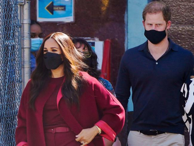 Meghan Markle and Prince Harry visit P.S. 123 in Harlem on September 24, 2021 in New York City. Picture: Gotham/GC Images