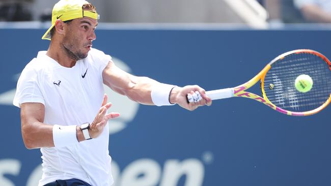 Rafael Nadal takes part in a practice session before the start of this year’s US Open in New York.