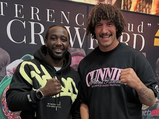 Boxing legend Terence Crawford with former Gold Coast Titan Kev Proctor
