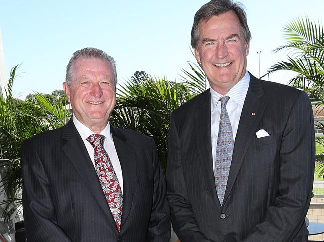 UMAG Socials. 2016 Brisbane Racing Carnival Champagne Breakfast Launch. Neville Bell (Ascot) and Steve Wilson (Highgate Hill) Pics Richard Waugh. 22/4/16