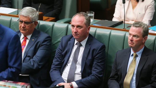 Deputy PM Barnaby Joyce listens to PM Malcolm Turnbull deliver the 2018 ministerial statement on Closing the Gap. Picture Kym smith