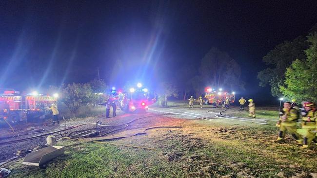 Barkers Lodge Rd, Oakdale dog breeding facility building burnt down. Picture: Rural Fire Service NSW