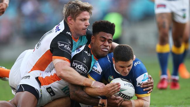 Mitchell Moses and the Eels didn’t have much joy at ANZ Stadium. Picture: Phil Hillyard