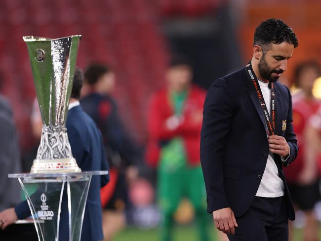 Ruben Amorim was bested by Postecoglou in a tactical battle in the final. Picture: Getty