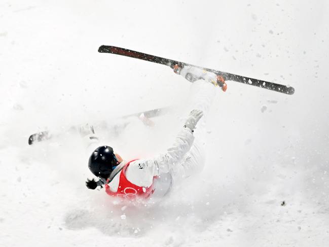 Laura Peel’s Olympic dream comes crashing down. Picture: AFP