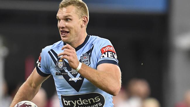 Tom Trbojevic on the charge for the Blues. Picture: Ian Hitchcock/Getty Images.