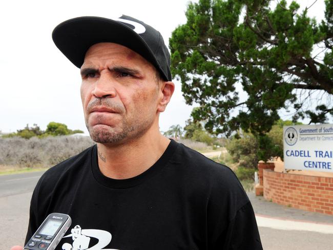 Anthony Mundine at Cadell Training Camp Prison to visit a mate the day after fighting Danny Green.  Picture: Greg Higgs