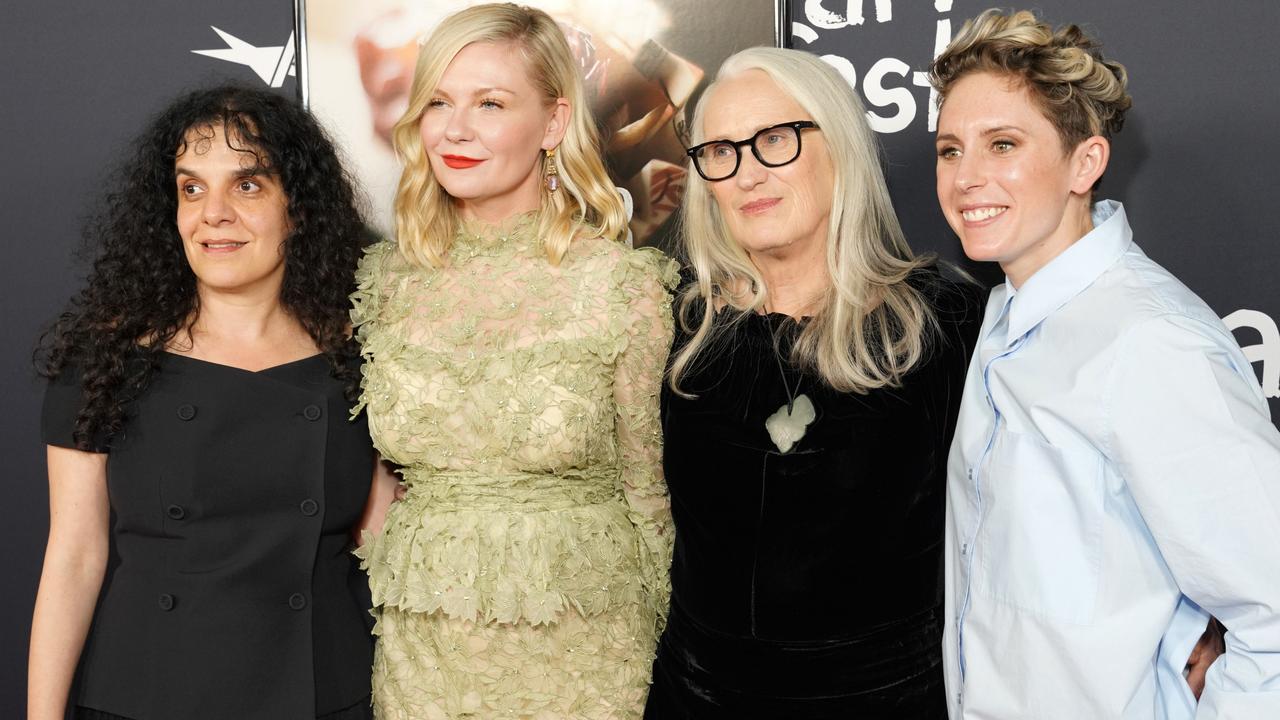 Dunst with producer Tanya Seghatchian, director and writer Jane Campion and cinematographer Ari Wegner at the LA screening for The Power of the Dog. Picture: Presley Ann/Getty Images