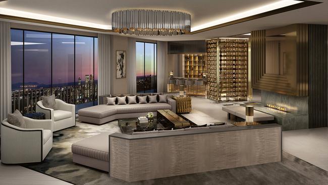 The Sierra Tower penthouse in Los Angeles has a list price of $US58 million.