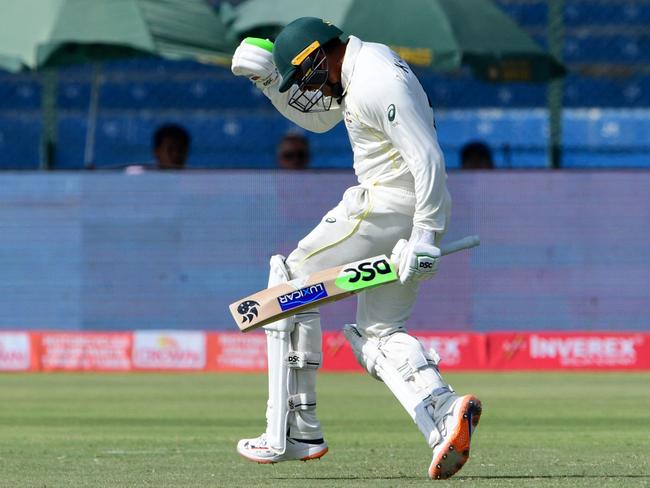 It was a moment to savour for Usman Khawaja in Karachi. Picture: Asif Hassan/AFP