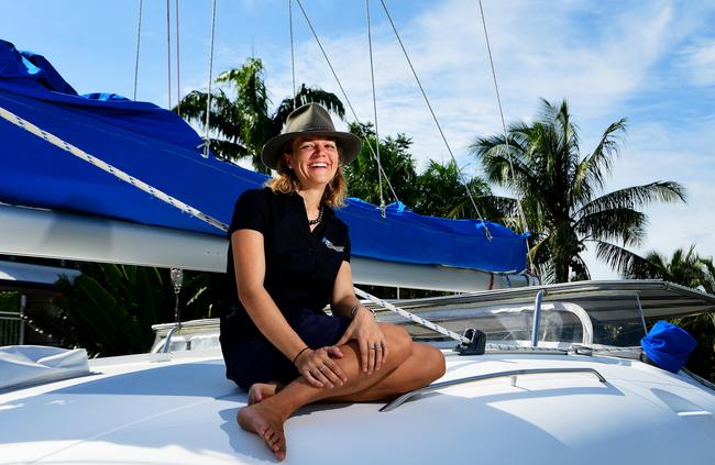 Ayla Lewis-Wharton and husband Toby Wharton began North Australia Yacht Support in 2017 to assist the superyachts arriving in Darwin. Picture: Justin Kennedy.