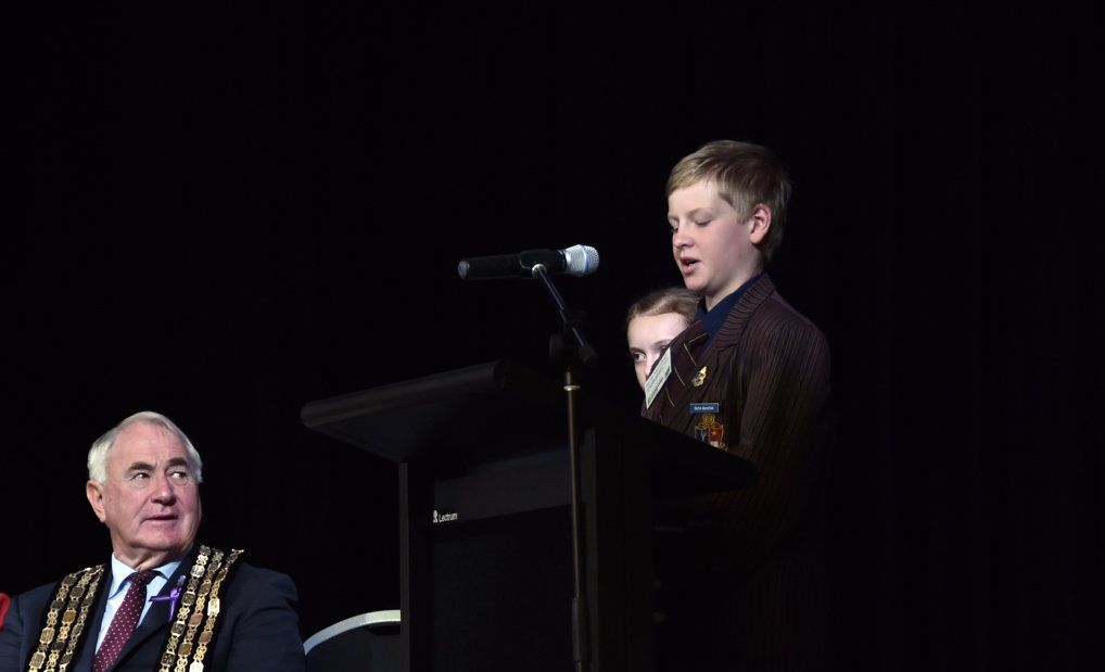 TRC mayor Paul Antonio listens to Bertie Mansfield. Picture: Bev Lacey