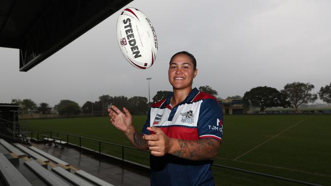 Broncos NRLW player Rona Peters at Runaway Bay Rugby League Club. Picture: Jason O'Brien