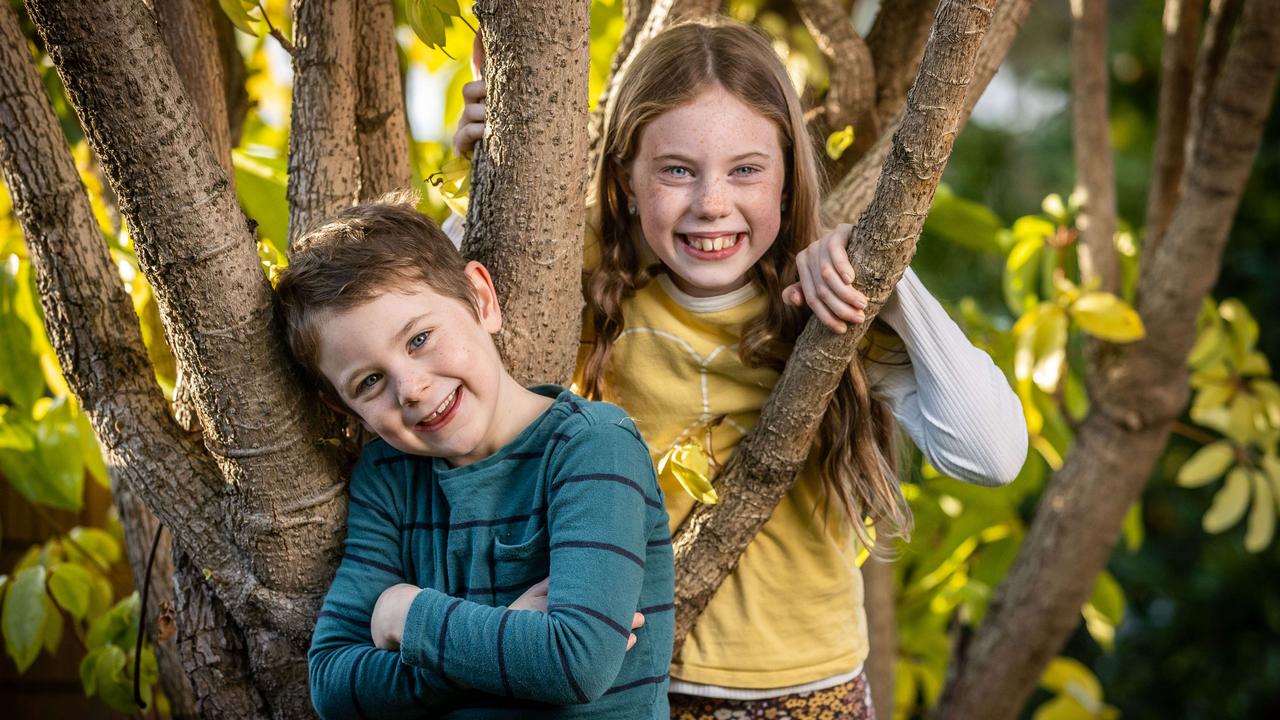 Thomas Cross, 6, and sister Emily, 9, are part of a trial to find a vaccine for Strep A, an infection that causes sore throats and leads to 500,000 deaths worldwide each year. Picture: Jake Nowakowski