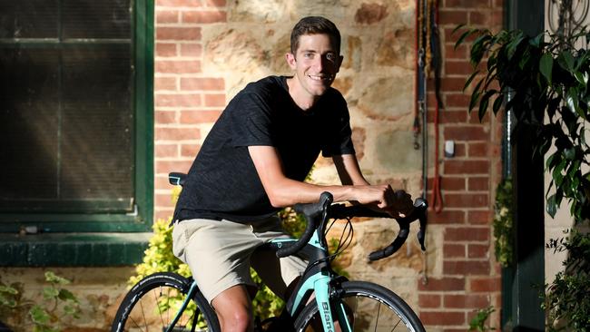 Adelaide Hills cyclist Chris Harper raced past his Aldgate home during Stage 2. Picture: Tricia Watkinson