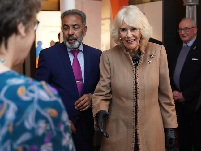 Camilla meets members of local volunteer groups during a visit to the recently restored Shrewsbury Flaxmill Maltings. Picture: Getty Images
