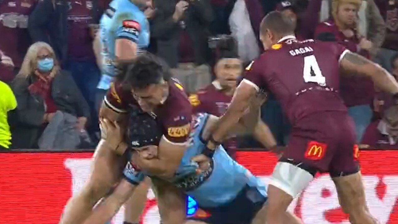 Tino had him in a headlock. Photo: Fox Sports