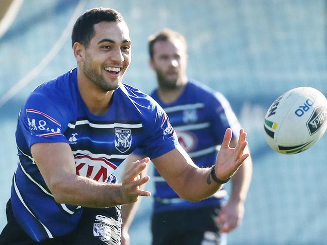 Pictured at training at Belmore park in Canterbury is Canterbury Bulldogs NRL player Reimis Smith.Picture: Richard Dobson