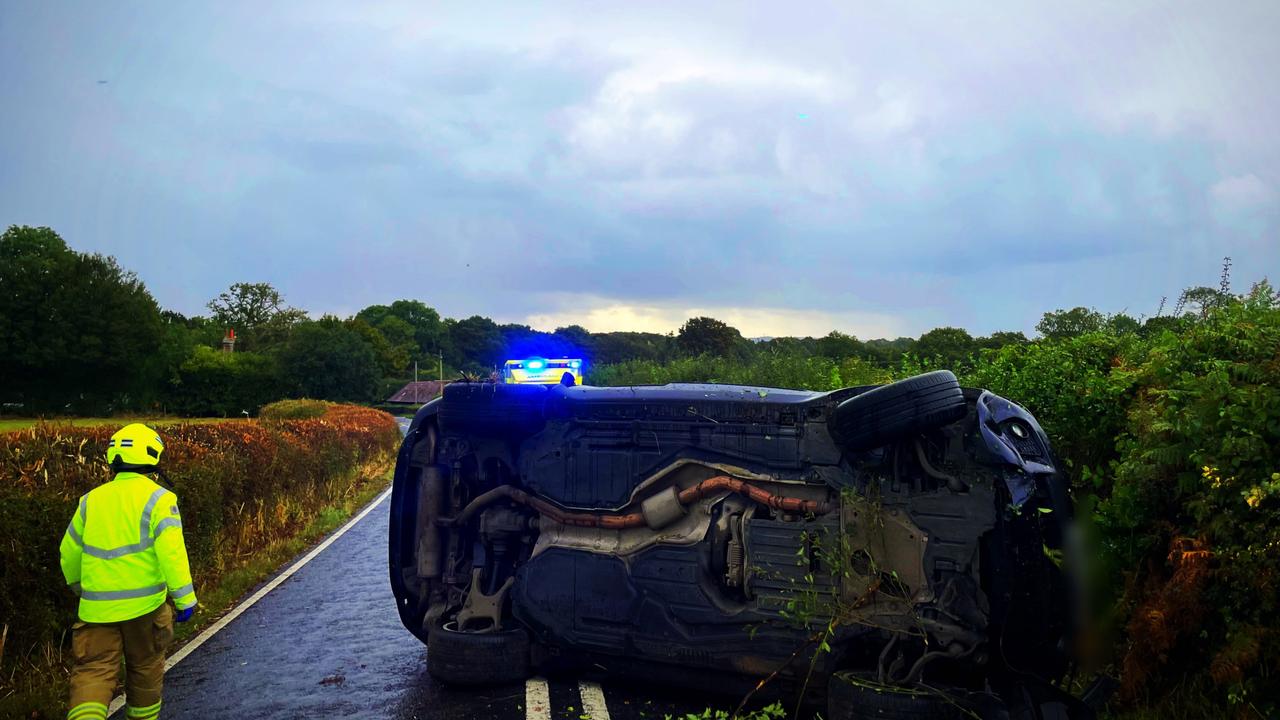 A picture taken at the crash scene. Picture: Sussex Roads Police/Twitter