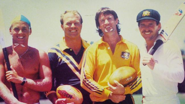 Image of Grant Kenny, Wally Lewis, Andrew Slack and Alan Border from ‘My Life: Wally Lewis’.