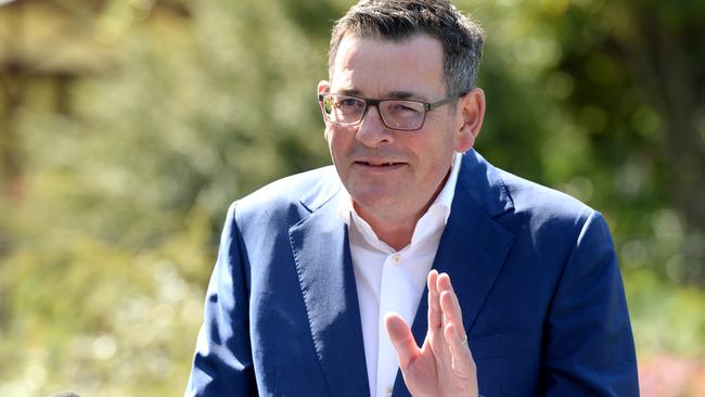 Victorian Premier Daniel Andrews announces his resignation at Parliament House in Melbourne. Picture: NCA NewsWire / Andrew Henshaw