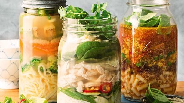 Chicken pho in a jar.