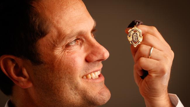 Wanganeen with his 1993 Brownlow Medal. Picture: Matt Turner