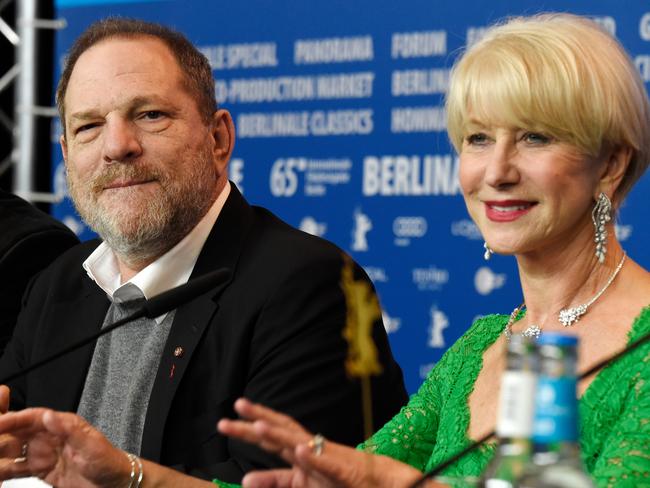 Everything he touches turns to Oscar gold ... Harvey Weinstein at a press conference with Oscar winner Helen Mirren.