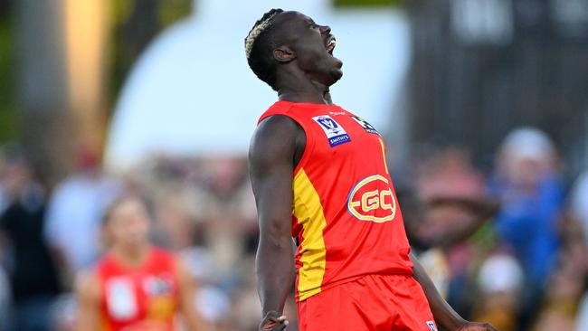 Mabior Chol could be wearing brown and gold in 2024. Picture: Getty Images