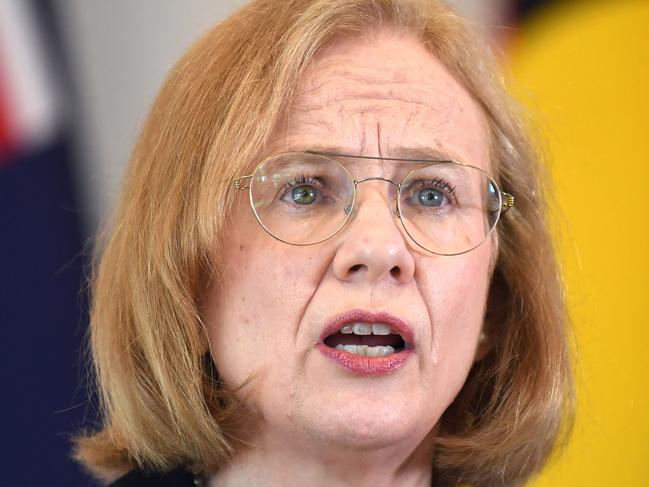 BRISBANE, AUSTRALIA - NewsWire Photos - OCTOBER 5, 2021.Queensland Chief Health Officer Dr Jeannette Young speaks during a press conference to provide a Covid update.Picture: NCA NewsWire / Dan Peled