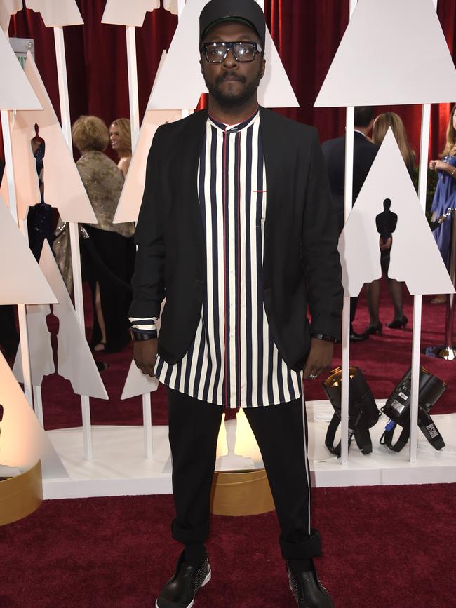Will.i.am attends the Oscars 2015 red carpet. Picture: Getty