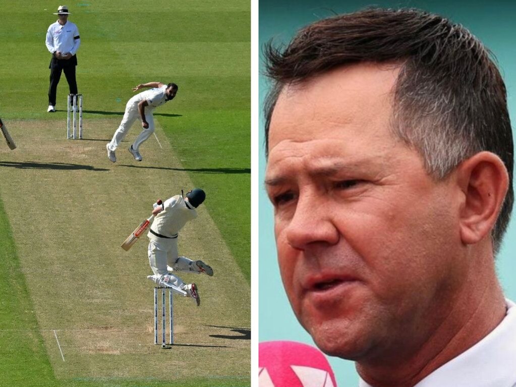 Former Aussie skipper Ricky Ponting took a swipe at the lifeless green-top at end of the 59th over, wondering whether we’d already seen the best it could offer as Australia settled into a dominant day.