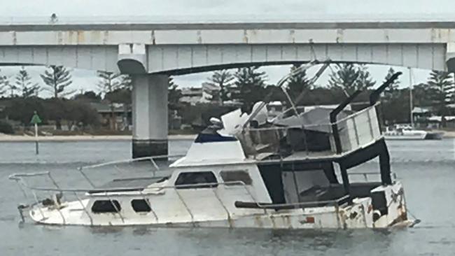 One of the dilapidated vessels removed from Gold Coast waters by Gold Coast Waterways Authority as part of the War on Wrecks program.