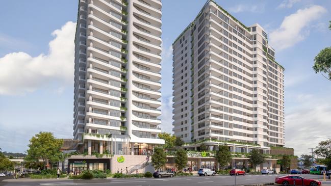 The former Albion Flour Mill site has hit the Brisbane market with plans for a two-tower mix-use development including more than 450 apartments, retail space and a supermarket. Picture: Supplied