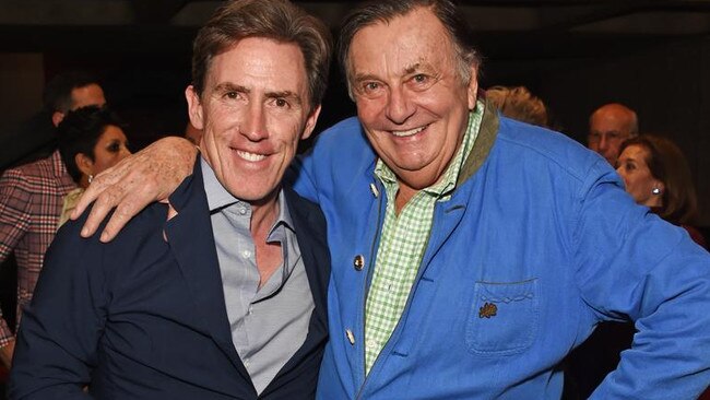 Rob Brydon with his hero – and now friend – Australian comedian Barry Humphries. Picture: David M. Benett/Dave Benett/Getty Images)