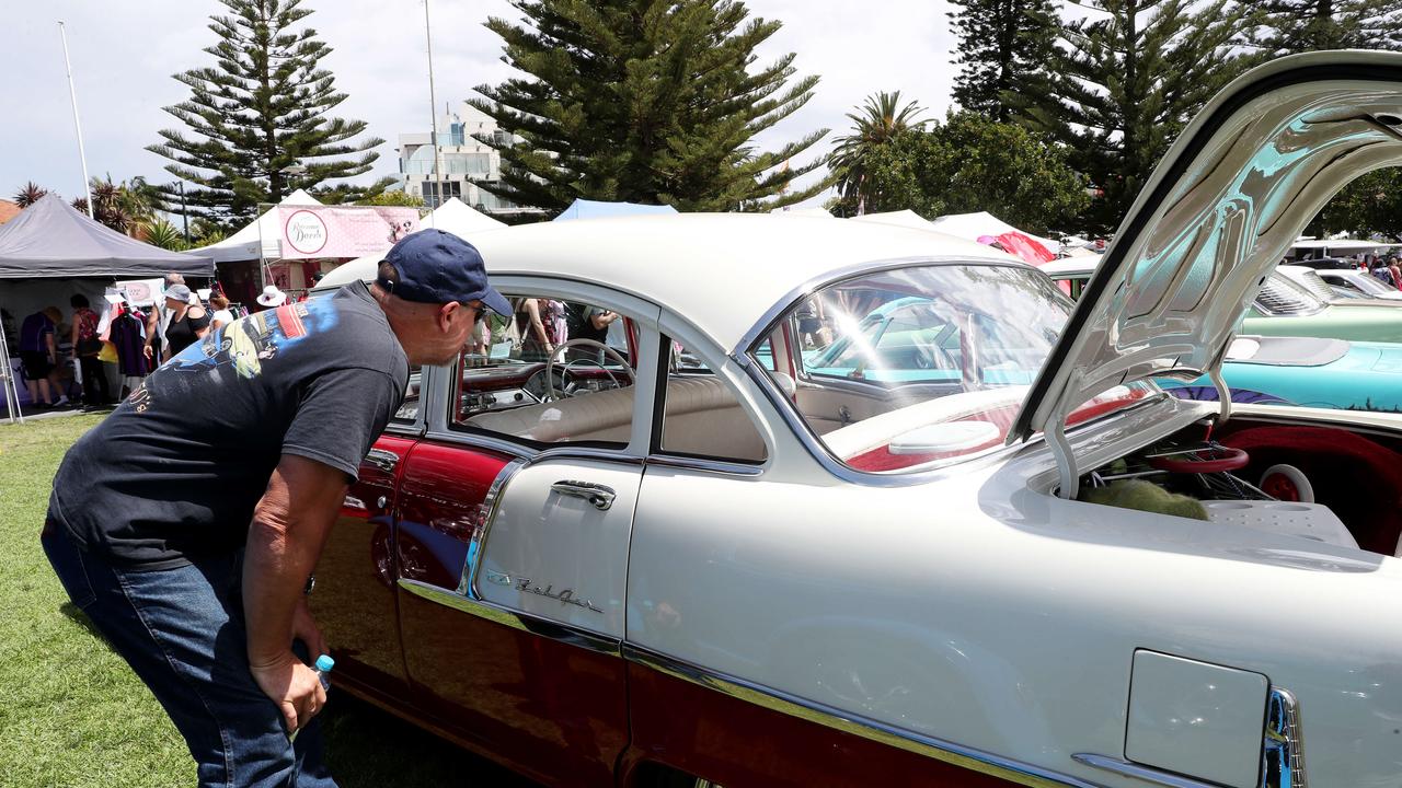 A man checking out a car at CromeFest. Picture: Sue Graham