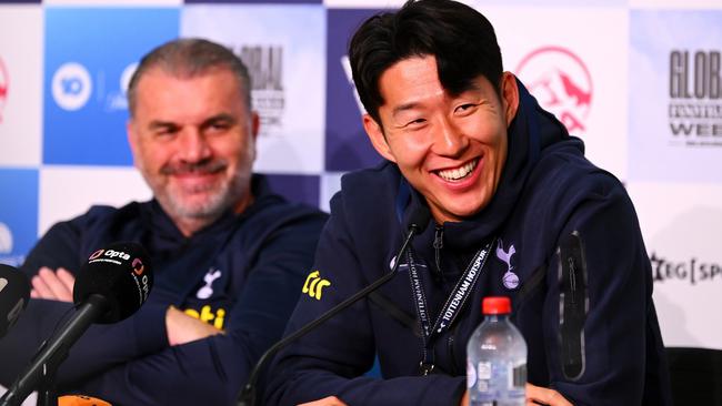 Tottenham were all smiles in Melbourne. Photo by Morgan Hancock/Getty Images