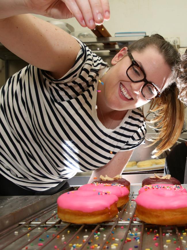 Elise Honeybrook making some doughnuts. Picture: Craig Wilson