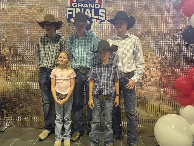 PBR Back row) Travis McClelland, Charlie McClelland, Jimmy McClland, (front row) Jessie McClelland and William Mclean.