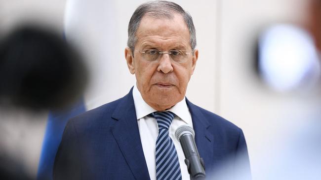 Russian Foreign Minister Sergei Lavrov said Moscow “will not forgive” Washington for denying US visas to Russian journalists. Picture: AFP.