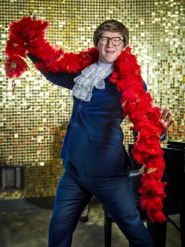 Luke Withey, aka Lucas Andrews, will appear as Austin Powers in Pop Culture Cabaret at Fool’s Paradise on March 7 and 8. Pictures: Mark Brake