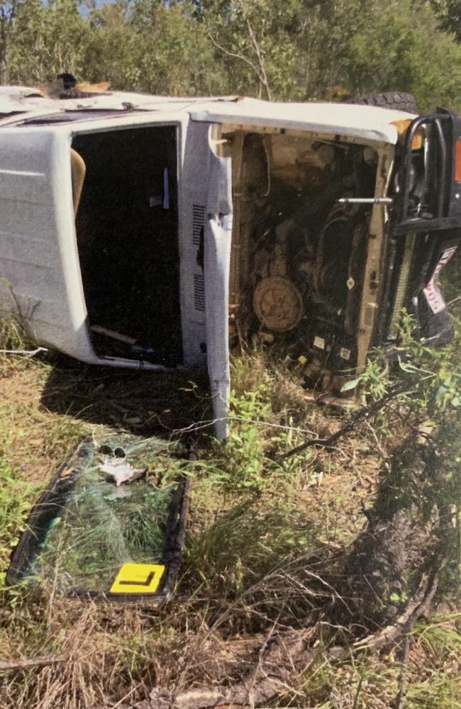 A Holden Jackaroo suffered extensive damage in a crash on the Bruce Highway about 11.30am on February 1. Picture: Supplied