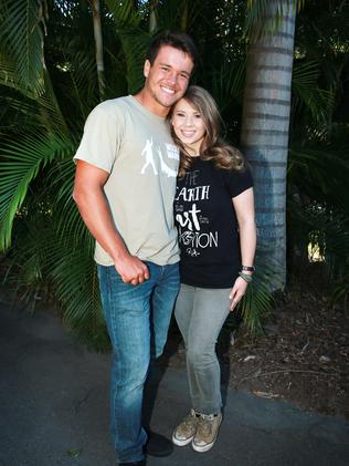 Bindi Irwin’s boyfriend Chandler flew in from the US to celebrate her milestone. Picture: Claudia Baxter