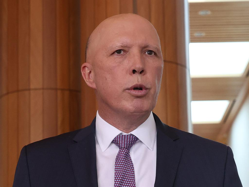 CANBERRA, AUSTRALIA - NewsWire Photos  NOVEMBER 23, 2021: Minister for defence Peter Dutton spoke to media in Parliament House in Canberra.Picture: NCA NewsWire / Gary Ramage