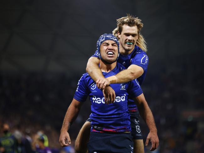 A host of high-profile players could be targeted by the Bears, including Melbourne Storm duo Jahrome Hughes and Ryan Papenhuyzen. Picture: Getty Images