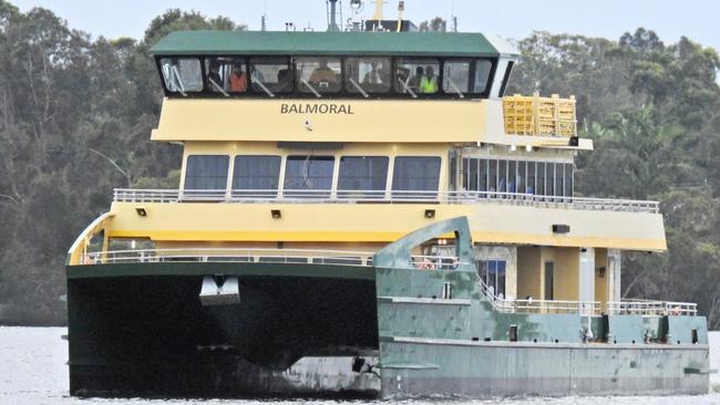 In calmer times. The new Emerald-class ferry “Balmoral” had a window shattered while undergoing sea trials in large seas on Sydney Harbour at the weekend. Picture: Nathan Edwards