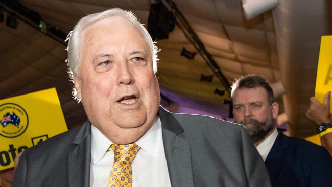 16-04-2022 Clive Palmer and Craig Kelly address the crowd at the United Australia Party's National Launch at the Palmer Coolum Resort. Picture: Brad Fleet