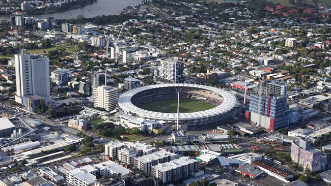 Aerials of Brisbane. The Gabba Stadium at Woolloongabba